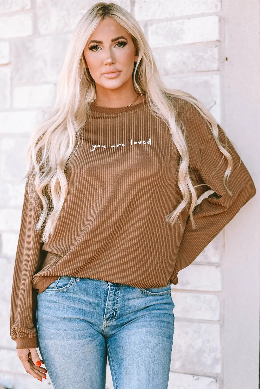 Print Corduroy Sweatshirt