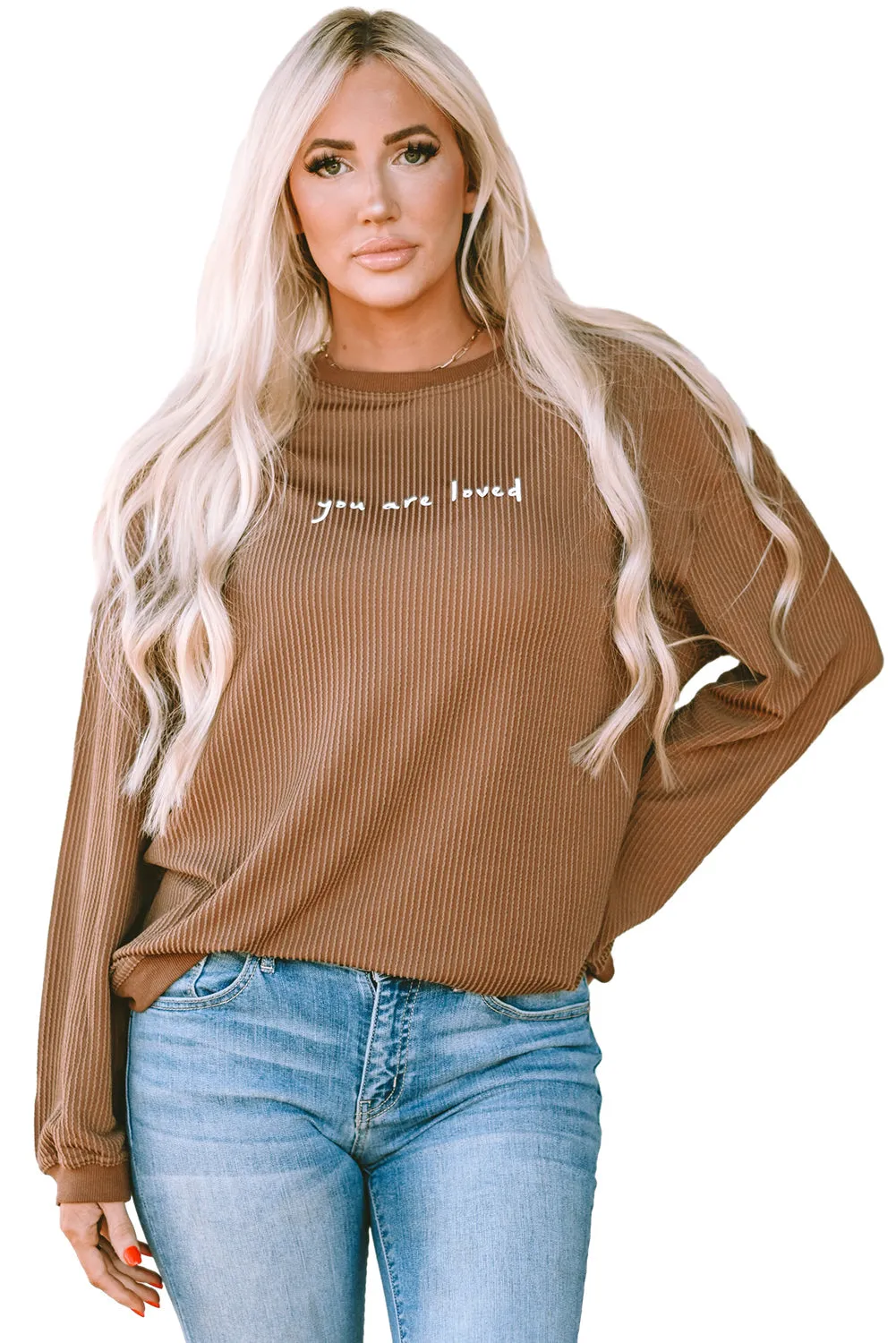 Print Corduroy Sweatshirt