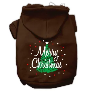 Scribbled Merry Christmas Screenprint Pet Hoodies Brown Size XXXL (20)