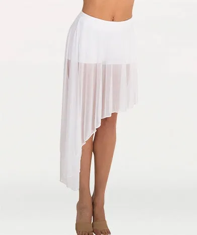 Side-Dip Asymmetrical Chiffon Skirt - WOMENS