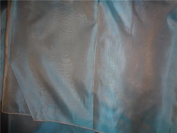 SILK ORGANZA IRIDESCENT SEA GREEN X BEIGE 118&quot; INCHES WIDE