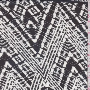 Slate/Chalk Zig Zag Diamond Chiffon Fabric