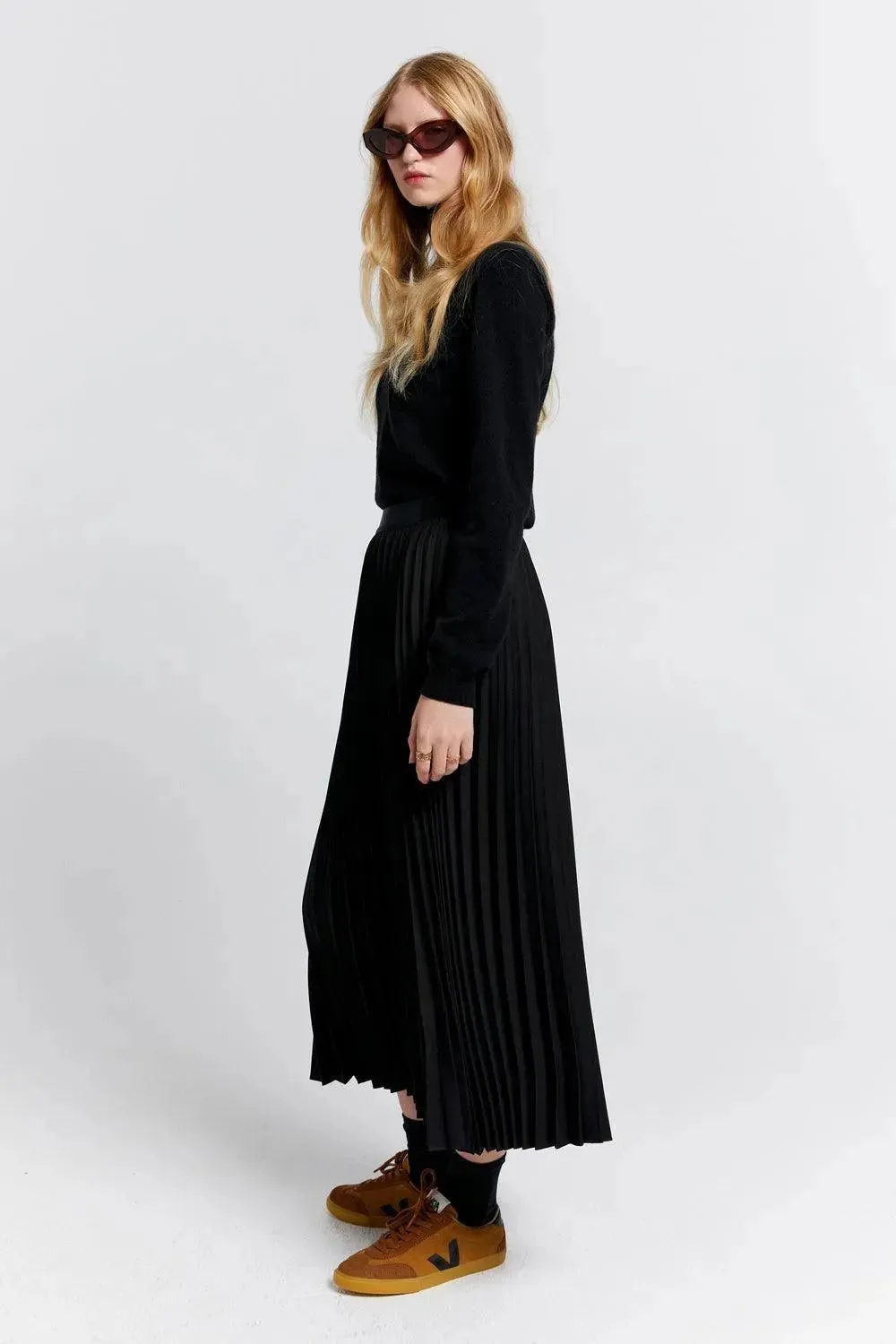 Sunray Pleated Skirt | Black