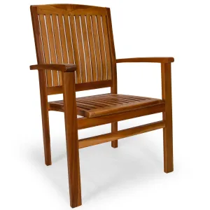 Teak Stacking Chair - W25'' - D23'' - H37'' - Smart Use Of Space.