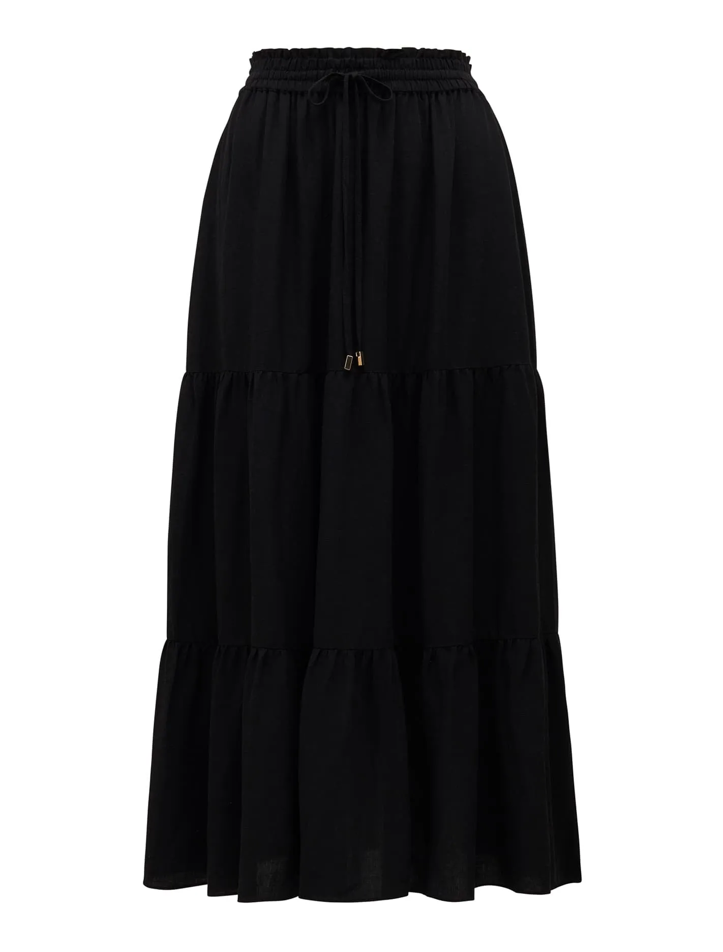 Teresa Tiered Linen Midi Skirt