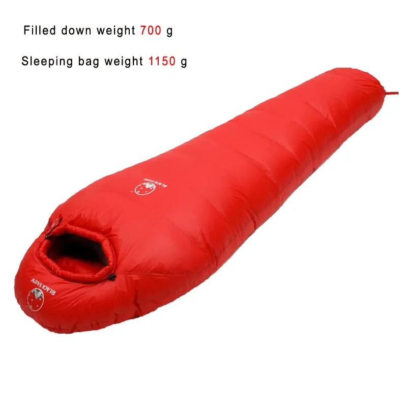 Very Warm White Goose Down Adult Mummy Sleeping Bag Winter Thermal