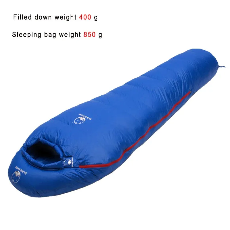 Very Warm White Goose Down Adult Mummy Sleeping Bag Winter Thermal