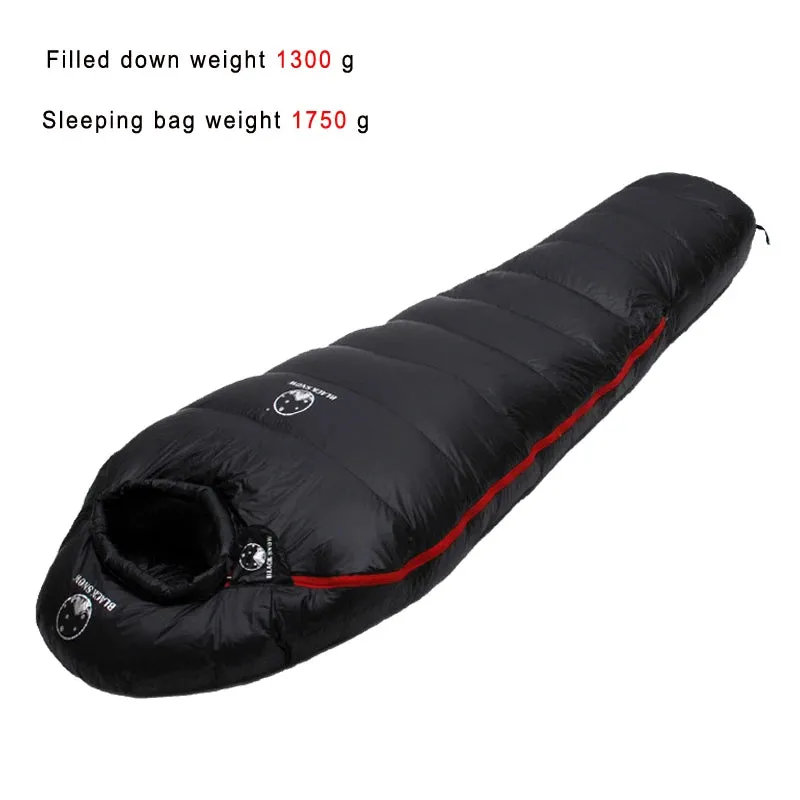 Very Warm White Goose Down Adult Mummy Sleeping Bag Winter Thermal