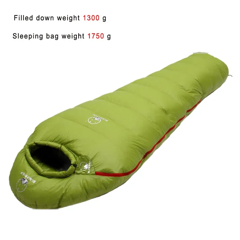 Very Warm White Goose Down Adult Mummy Sleeping Bag Winter Thermal