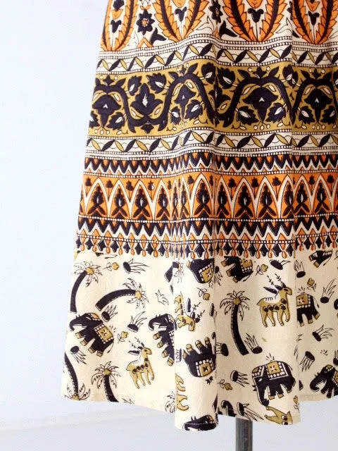 vintage boho elephant wrap skirt