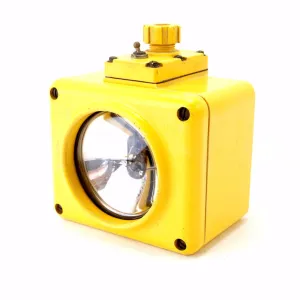 Vintage US Navy Battle Lantern Waterproof Light in Bright Yellow (c.1960s)