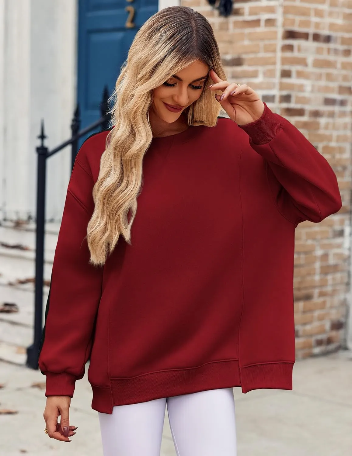 Zeagoo Womens Oversized Sweatshirts Hoodies Fleece Crew Neck Pullover