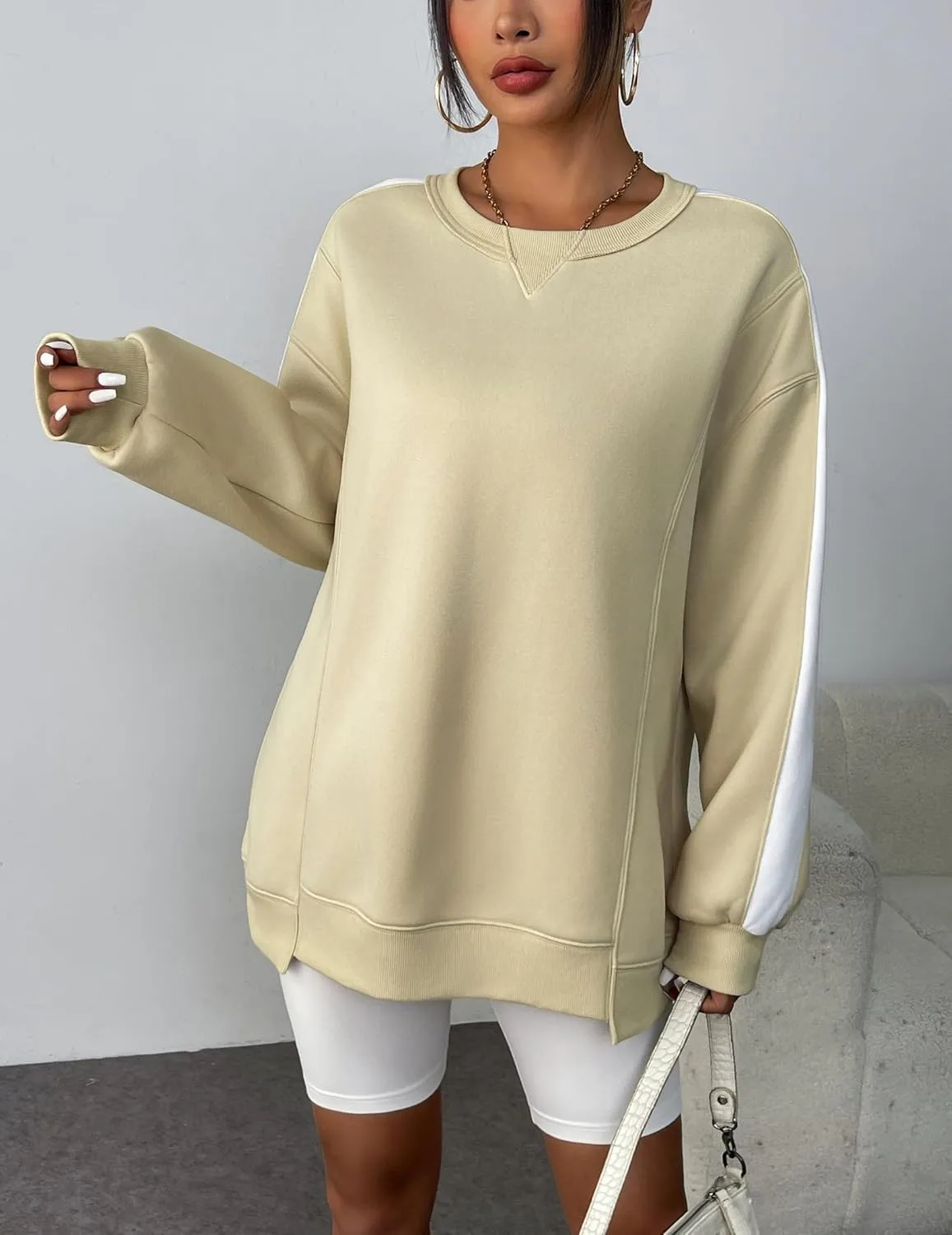 Zeagoo Womens Oversized Sweatshirts Hoodies Fleece Crew Neck Pullover