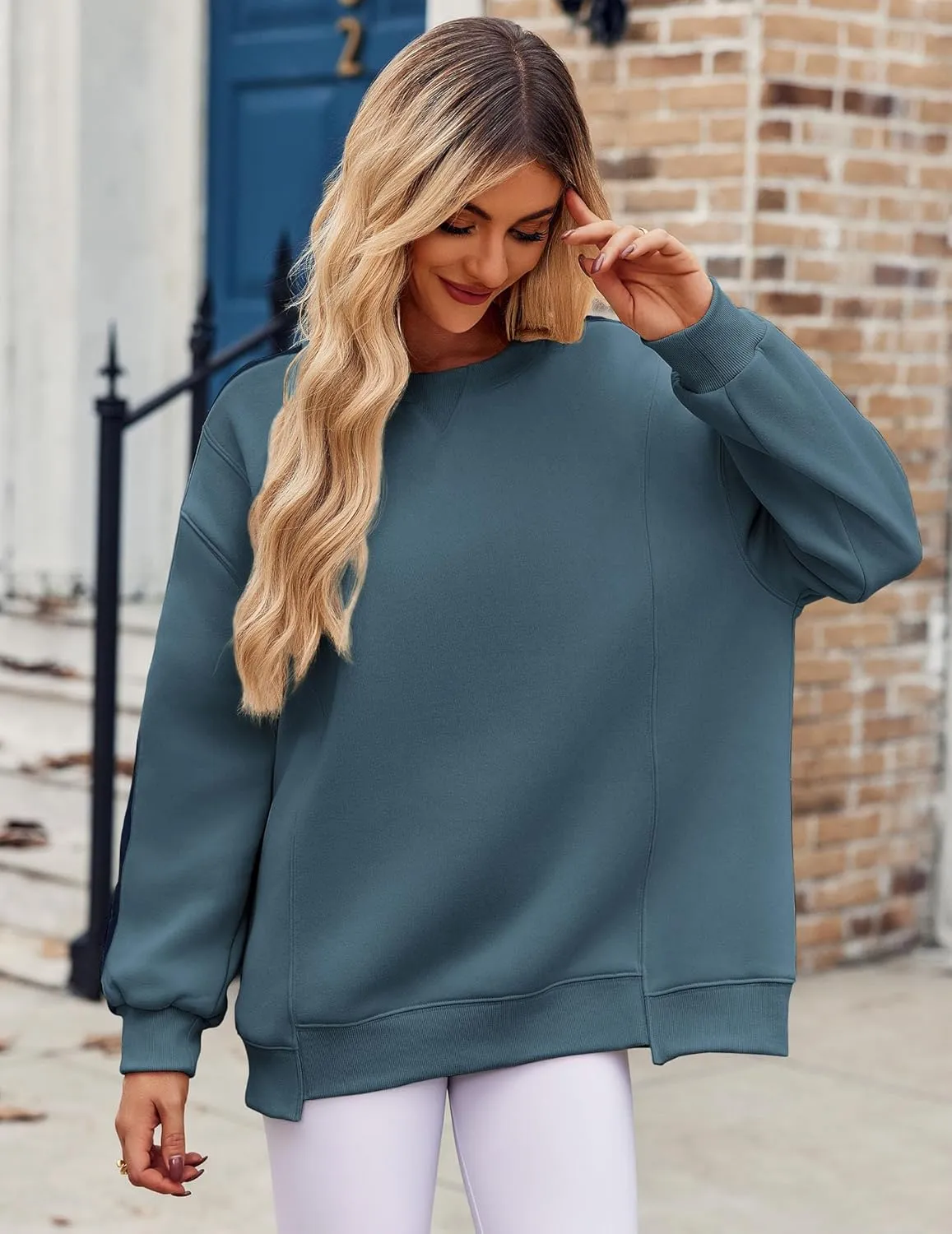 Zeagoo Womens Oversized Sweatshirts Hoodies Fleece Crew Neck Pullover